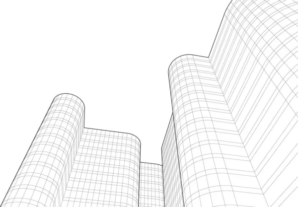 Linhas Abstratas Desenho Conceito Arte Arquitetônica Formas Geométricas Mínimas —  Vetores de Stock