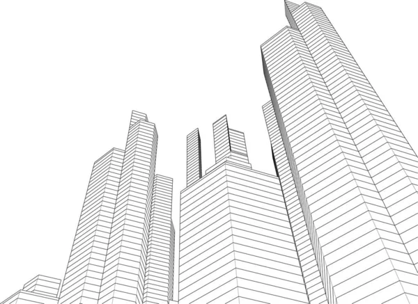 Linhas Abstratas Desenho Conceito Arte Arquitetônica Formas Geométricas Mínimas — Vetor de Stock