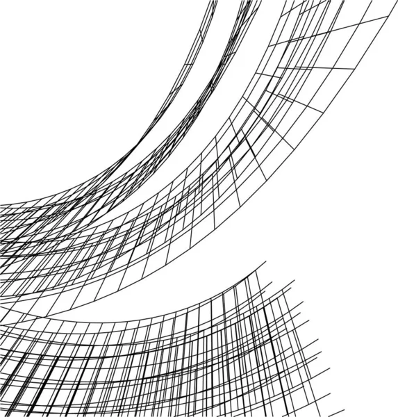 Lignes Dessin Abstraites Dans Concept Art Architectural Formes Géométriques Minimales — Image vectorielle