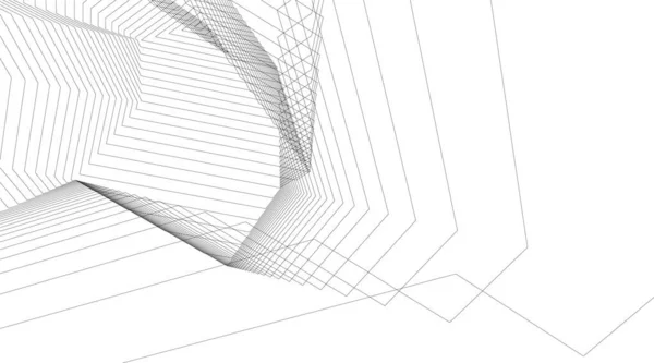 Linhas Abstratas Desenho Conceito Arte Arquitetônica Formas Geométricas Mínimas —  Vetores de Stock