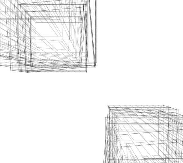 Linhas Abstratas Desenho Conceito Arte Arquitetônica Formas Geométricas Mínimas — Vetor de Stock