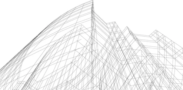 Linhas Abstratas Desenho Conceito Arte Arquitetônica Formas Geométricas Mínimas — Vetor de Stock