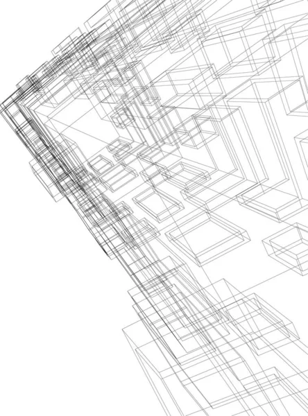 Абстрактные Чертежи Архитектурном Искусстве Минимальные Геометрические Формы — стоковый вектор