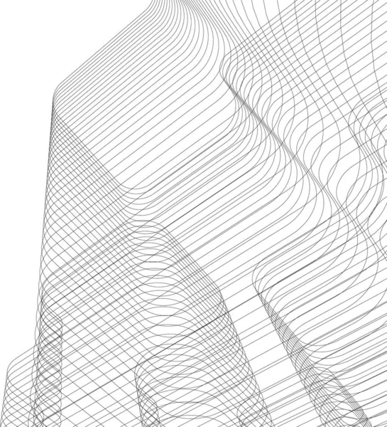 Linhas Abstratas Desenho Conceito Arte Arquitetônica Formas Geométricas Mínimas — Vetor de Stock