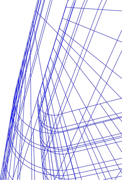 Líneas Abstractas Dibujo Concepto Arte Arquitectónico Formas Geométricas Mínimas — Vector de stock