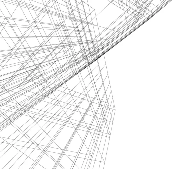 Lignes Dessin Abstraites Dans Concept Art Architectural Formes Géométriques Minimales — Image vectorielle