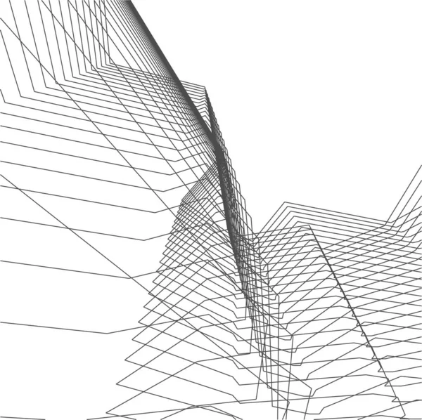 Bentuk Geometris Minimal Garis Arsitektur - Stok Vektor