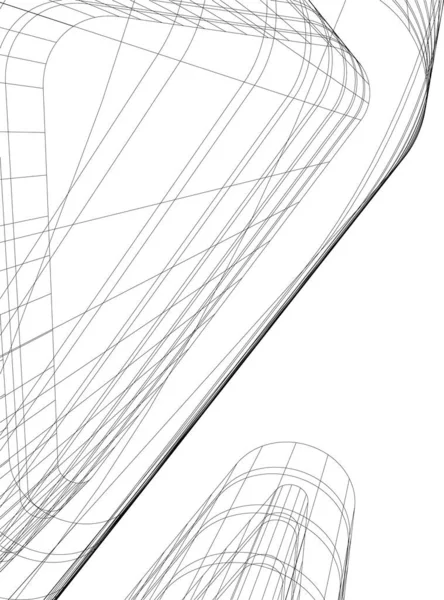 Lignes Dessin Abstraites Dans Concept Art Architectural Formes Géométriques Minimales — Image vectorielle