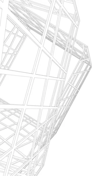 建築芸術の概念における抽象的な線や最小限の幾何学的形状 — ストックベクタ