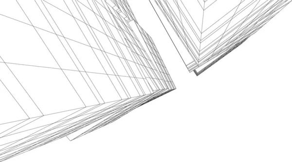 建築芸術の概念における抽象的な線や最小限の幾何学的形状 — ストックベクタ