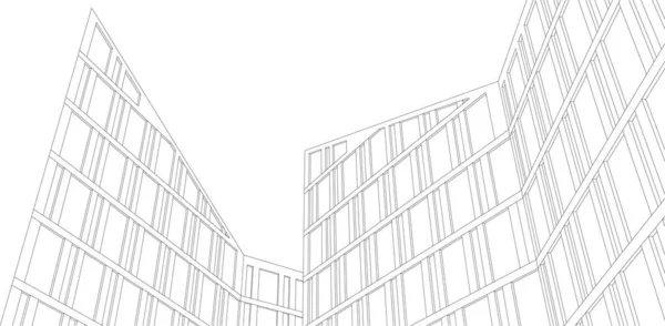 Lignes Dessin Abstraites Dans Concept Art Architectural Formes Géométriques Minimales — Image vectorielle