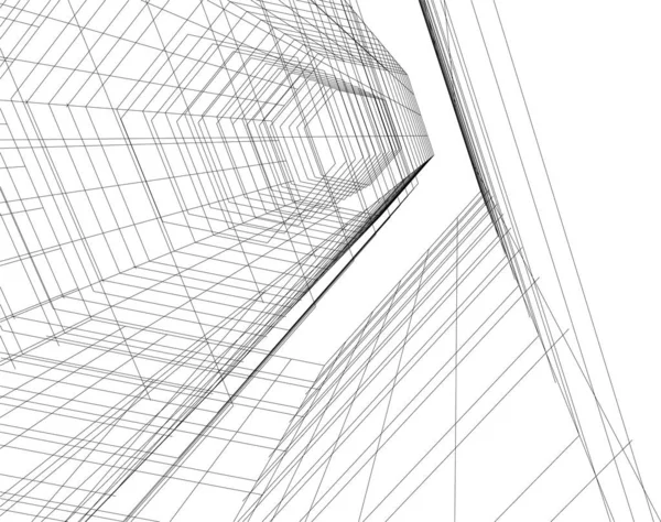 Abstrakte Zeichnungslinien Architektonischen Kunstkonzept Minimale Geometrische Formen — Stockvektor