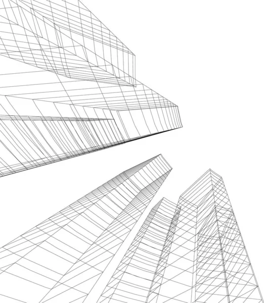 Abstrakte Zeichnungslinien Architektonischen Kunstkonzept Minimale Geometrische Formen — Stockvektor