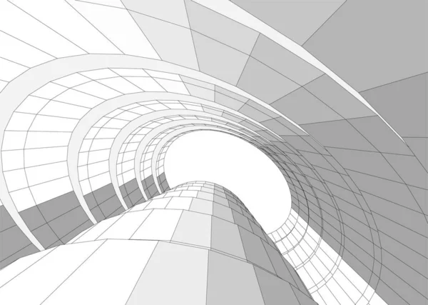 Linhas Abstratas Desenho Conceito Arte Arquitetônica Formas Geométricas Mínimas — Vetor de Stock