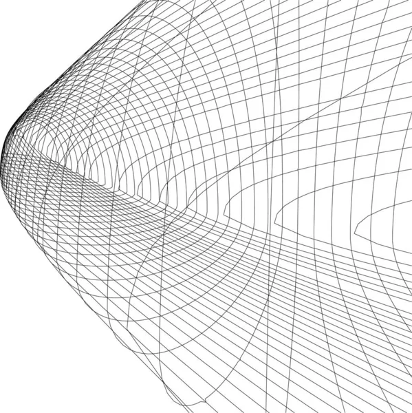 Líneas Dibujo Abstractas Concepto Arte Arquitectónico Sobre Fondo Blanco Formas — Archivo Imágenes Vectoriales