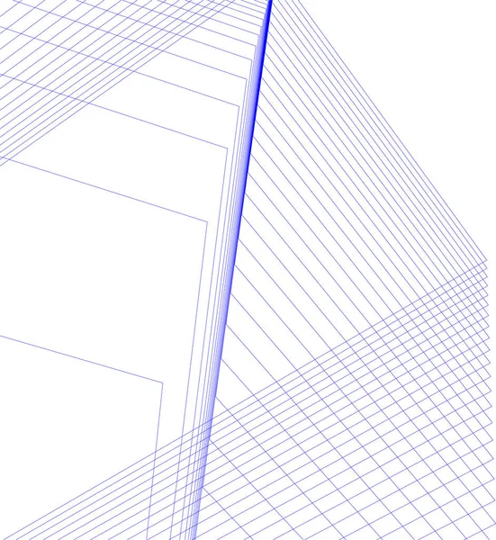 Abstrakte Zeichnungslinien Architektonischen Kunstkonzept Minimale Geometrische Formen — Stockvektor