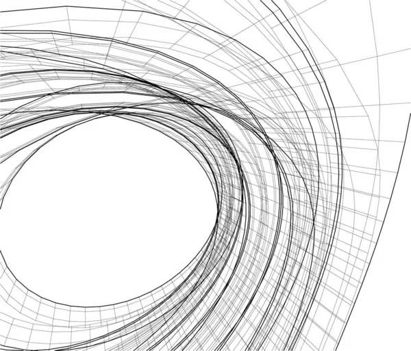 Linhas Abstratas Desenho Conceito Arte Arquitetônica Formas Geométricas Mínimas — Vetor de Stock