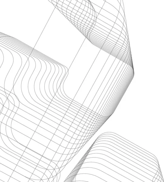 Lignes Dessin Abstraites Dans Concept Art Architectural Formes Géométriques Minimales — Image vectorielle