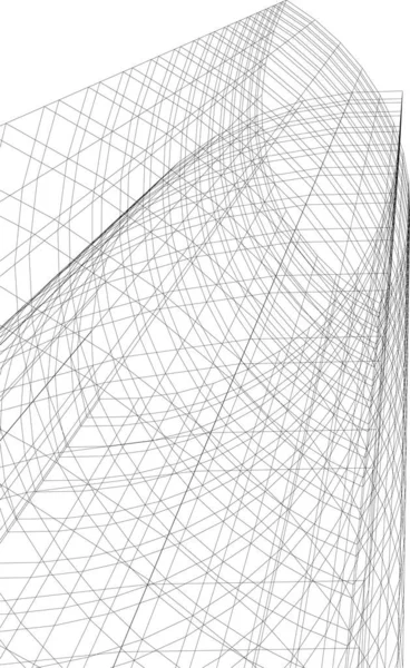 Lignes Dessin Abstraites Dans Concept Art Architectural Formes Géométriques Minimales — Image vectorielle