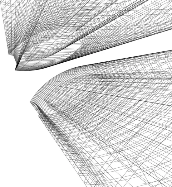 Abstrakcyjne Linie Rysunku Koncepcji Sztuki Architektonicznej Minimalne Kształty Geometryczne — Wektor stockowy