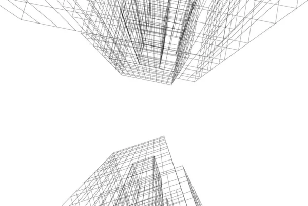 Abstrakcyjne Linie Rysunku Koncepcji Sztuki Architektonicznej Minimalne Kształty Geometryczne — Wektor stockowy