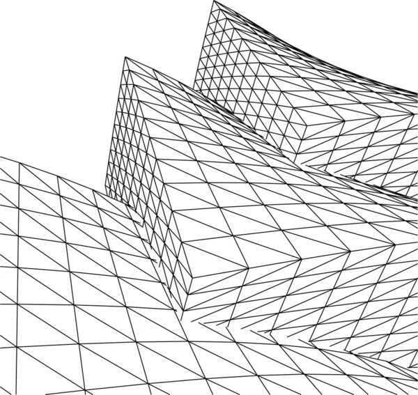 Linhas Abstratas Desenho Conceito Arte Arquitetônica Formas Geométricas Mínimas — Vetor de Stock