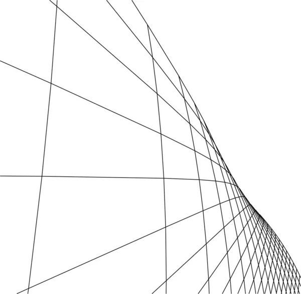 Líneas Abstractas Dibujo Concepto Arte Arquitectónico Formas Geométricas Mínimas — Archivo Imágenes Vectoriales