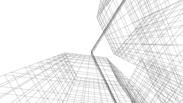 Lignes Dessin Abstraites Dans Concept Art Architectural Formes Géométriques Minimales — Image vectorielle