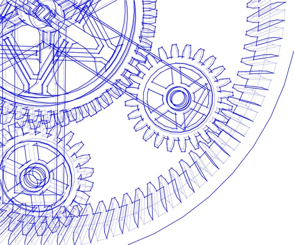 Líneas Abstractas Dibujo Concepto Arte Arquitectónico Formas Geométricas Mínimas — Vector de stock