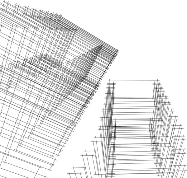 Minimale Geometriske Former Arkitektoniske Linjer – Stock-vektor