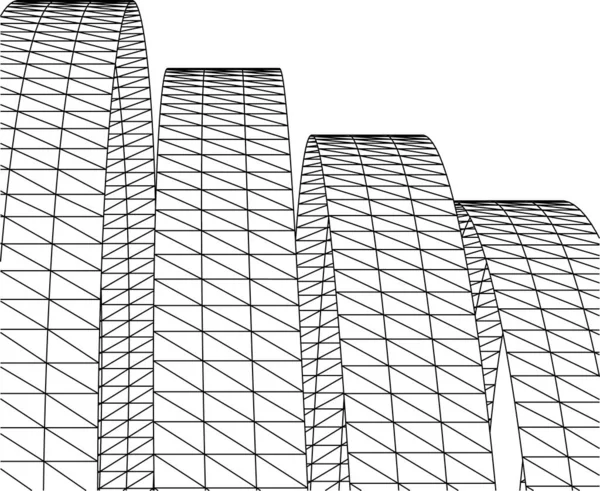 Líneas Abstractas Dibujo Concepto Arte Arquitectónico Formas Geométricas Mínimas — Archivo Imágenes Vectoriales