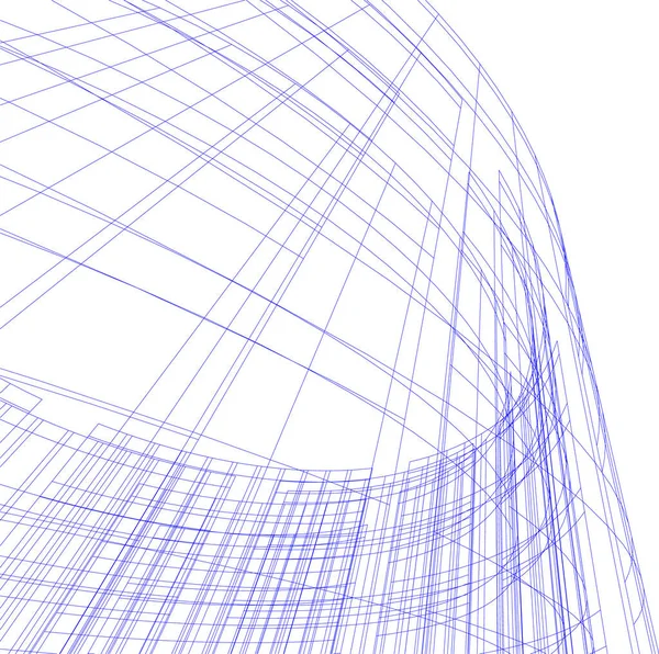 Abstrakte Zeichnungslinien Architektonischen Kunstkonzept Minimale Geometrische Formen — Stockvektor