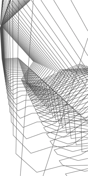 建築芸術の概念における抽象的な線や最小限の幾何学的形状 — ストックベクタ