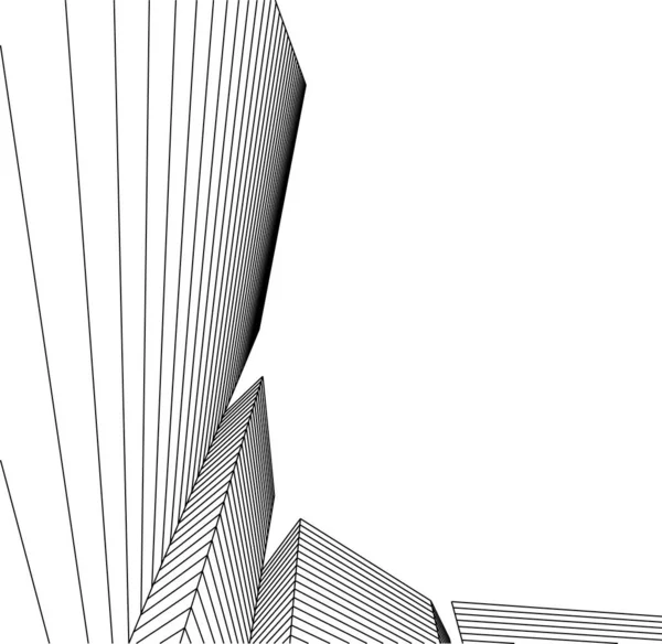 Bentuk Geometris Minimal Garis Arsitektur - Stok Vektor