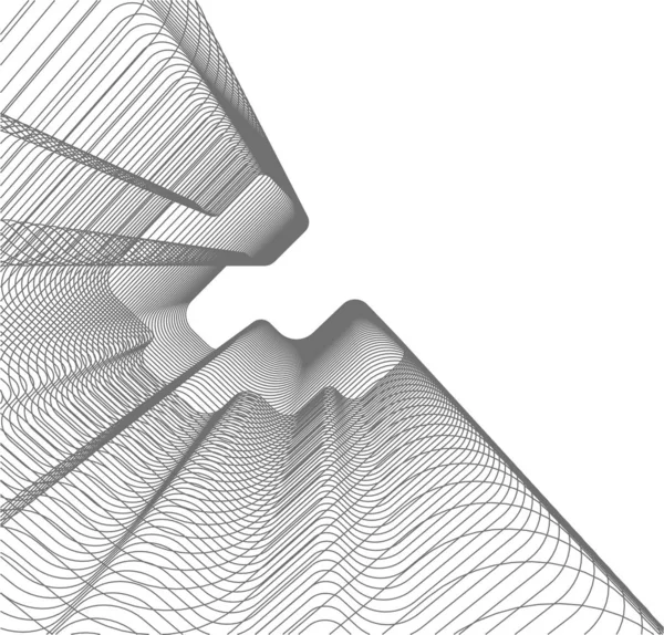 Líneas Abstractas Dibujo Concepto Arte Arquitectónico Formas Geométricas Mínimas — Archivo Imágenes Vectoriales