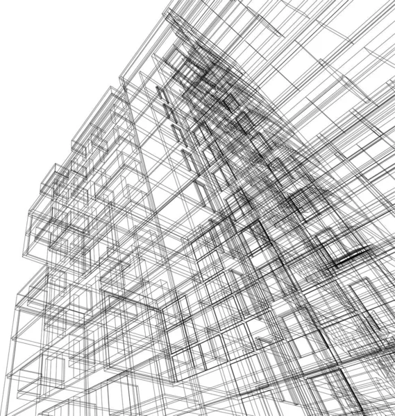 Lignes Dessin Abstraites Dans Concept Art Architectural Formes Géométriques Minimales — Image vectorielle