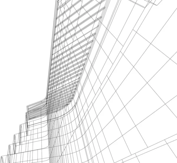 Abstraktní Kreslicí Čáry Architektonickém Pojetí Minimální Geometrické Tvary — Stockový vektor