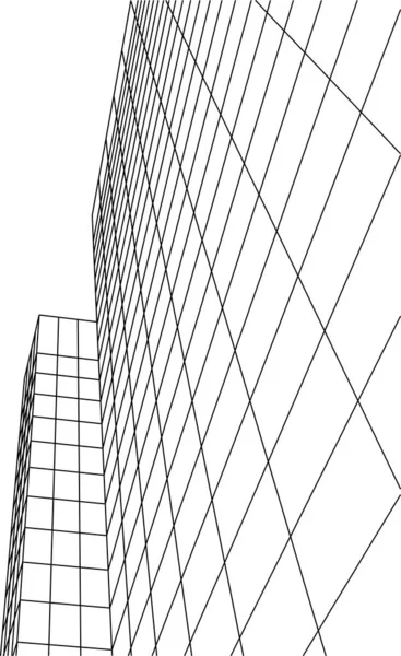 Abstracte Tekenlijnen Architectonisch Kunstconcept Minimale Geometrische Vormen — Stockvector