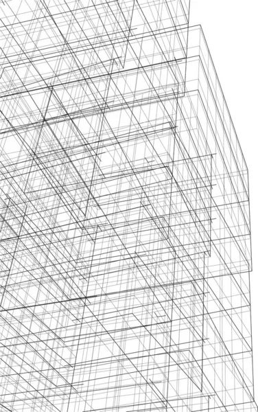 Abstrakte Zeichnungslinien Architektonischen Kunstkonzept Minimale Geometrische Formen — Stockvektor