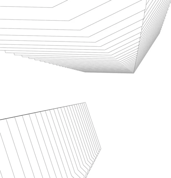 Formas Geométricas Mínimas Linhas Arquitetônicas — Vetor de Stock