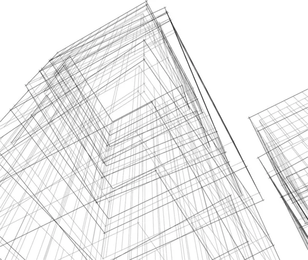 Abstrakcyjne Linie Rysunku Koncepcji Sztuki Architektonicznej Minimalne Kształty Geometryczne — Wektor stockowy