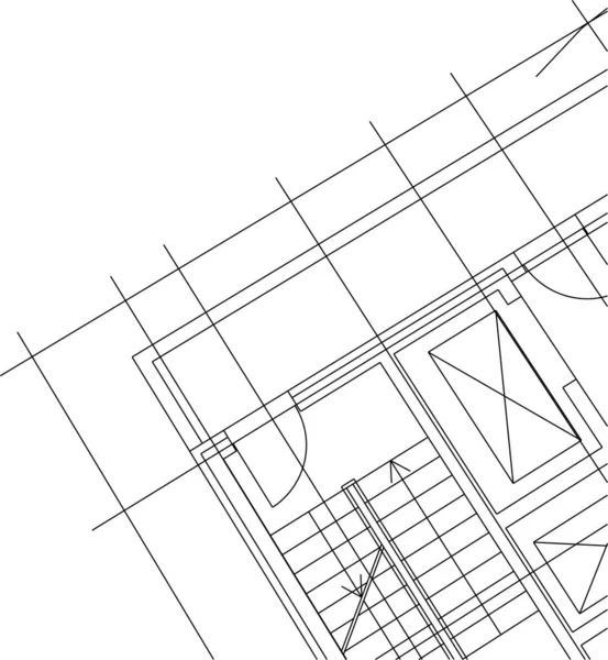 Formes Géométriques Minimales Lignes Architecturales — Image vectorielle