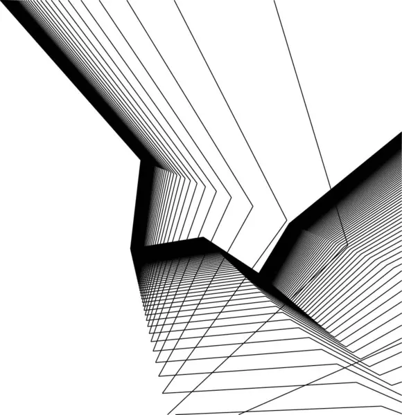 Linhas Abstratas Desenho Conceito Arte Arquitetônica Formas Geométricas Mínimas — Vetor de Stock