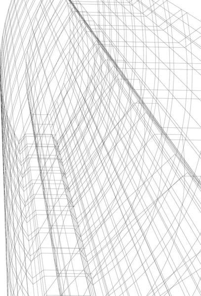 Lignes Dessin Abstraites Dans Concept Art Architectural Formes Géométriques Minimales — Image vectorielle