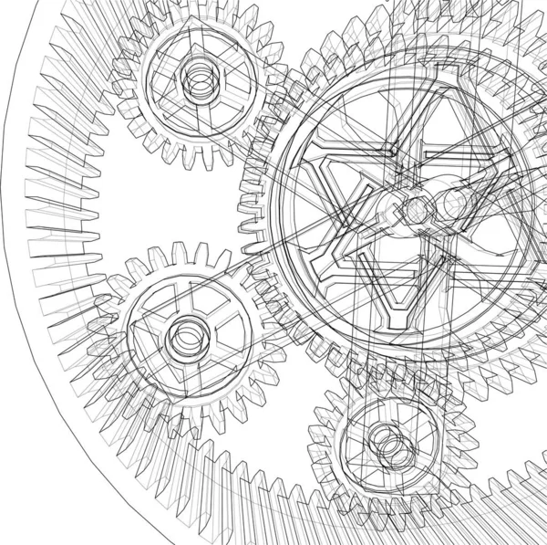 Líneas Abstractas Dibujo Concepto Arte Arquitectónico Formas Geométricas Mínimas — Vector de stock