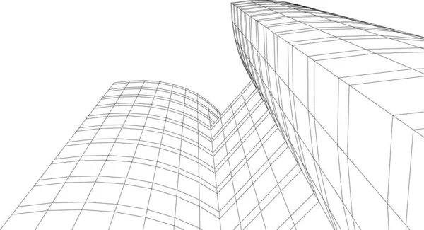 Lignes Dessin Abstraites Dans Concept Art Architectural Formes Géométriques Minimales — Image vectorielle