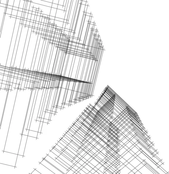 Minimala Geometriska Former Arkitektoniska Linjer — Stock vektor