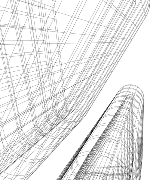 Líneas Abstractas Dibujo Concepto Arte Arquitectónico Formas Geométricas Mínimas — Vector de stock