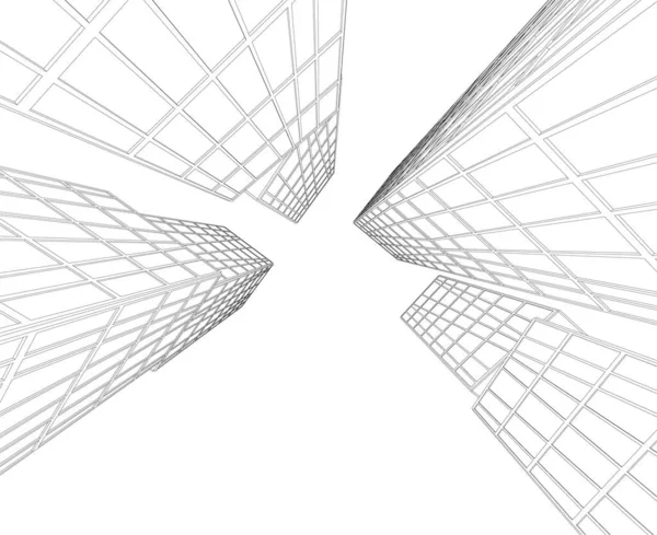 Abstracte Tekenlijnen Architectonisch Kunstconcept Minimale Geometrische Vormen — Stockvector