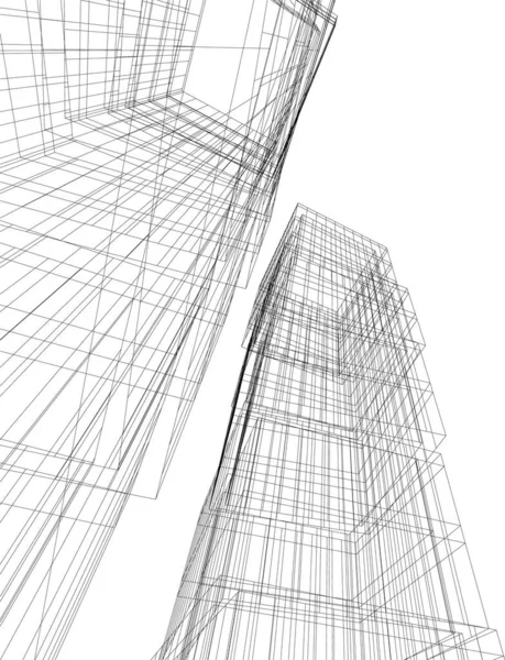Architektur Gebäude Illustration Auf Hintergrund — Stockvektor